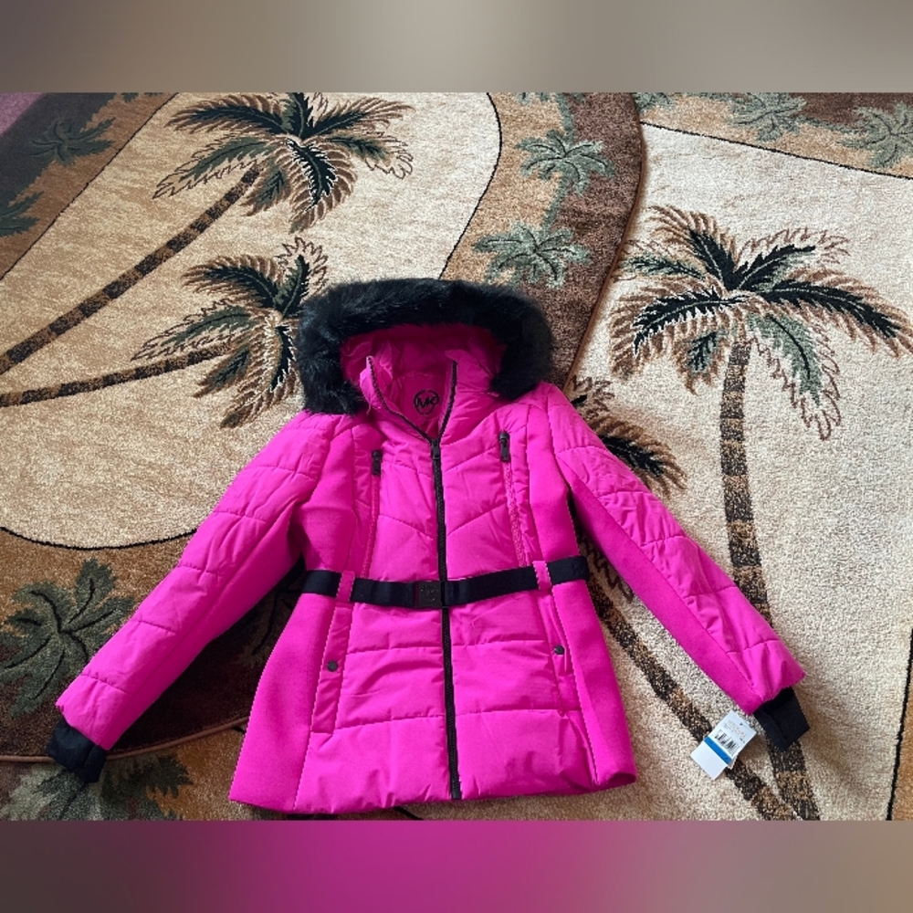 Michael Kors 💅 Azalea Pink Winter Fur Coat MK Designer Jacket ( NWT ) - Picture 9 of 15